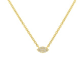 0.04ct 14k Yellow Gold Diamond Pave Necklace
